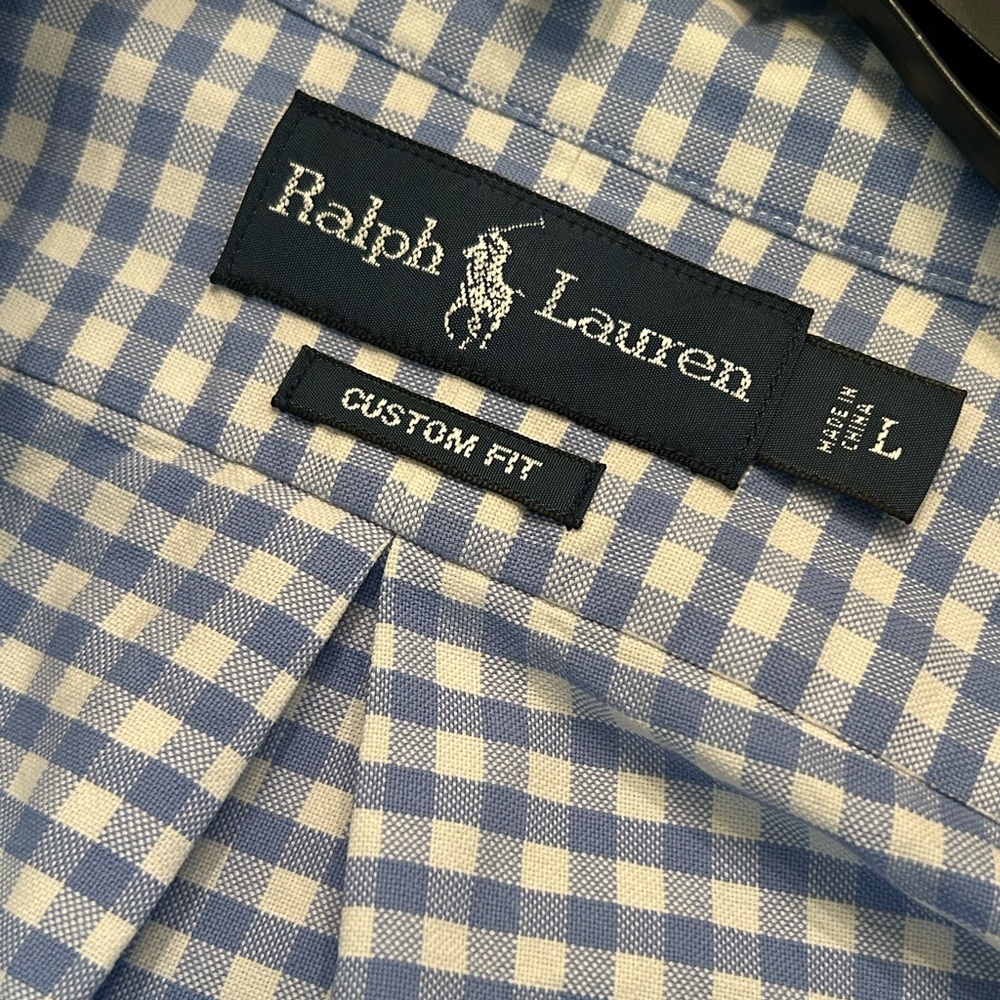 Ralph Lauren Men’s Custom Fit Button Up Long Sleeve Shirt Size Large - Picture 3 of 4